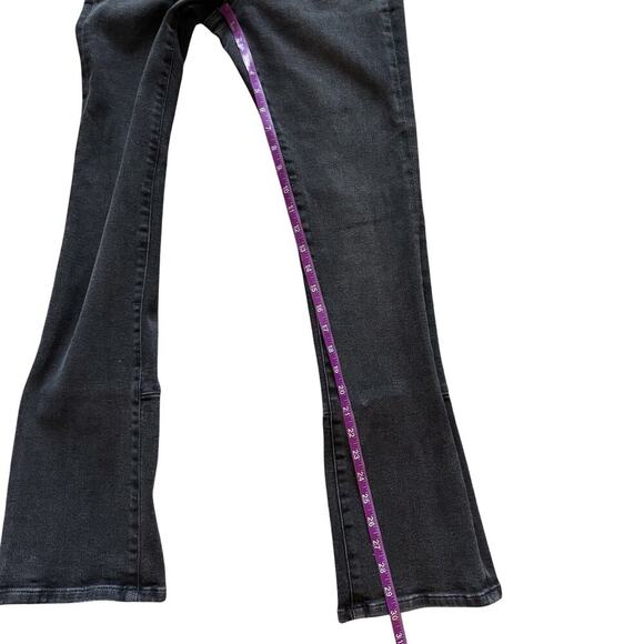 Express Jeans Women's Sz 2S 2 Short Black Skyscraper Mid Rise Flare Slit bootcut - Picture 11 of 14